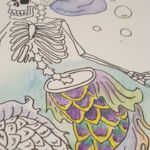 progress shot of coloring Toxic Reef; colored pencil and ink progress shot of coloring Toxic Reef; colored pencil and ink