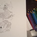 The beginning of the coloring stage, laying out all the pencils I would use! Bristol board The beginning of the coloring stage, laying out all the pencils I would use! Bristol board