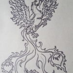 1 of two sketches I made for my little brother's first tattoo, a phoenix holding a columbine flower 1 of two sketches I made for my little brother's first tattoo, a phoenix holding a columbine flower