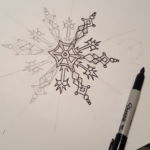 Wip shot of the snowflake illustration, 1 of 3 Christmas cards I made (which were excellent! First time having them printed like that, quite pleased with the results.) Wip shot of the snowflake illustration, 1 of 3 Christmas cards I made (which were excellent! First time having them printed like that, quite pleased with the results.)