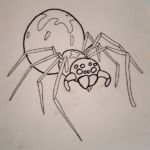 Spider sketch for Halloween coloring book 2016 spider