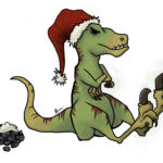 Xmas 2017 Velociraptor Card - Close-up Xmas 2017 Velociraptor Card - Close-up