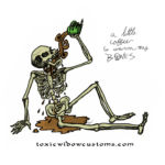 A Little Coffee To Warm My Bones - digital, skeleton attempting to drink coffee. A Little Coffee To Warm My Bones - digital, skeleton attempting to drink coffee.