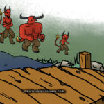 "So the brothers followed the river until they arrived at a rickety wooden bridge...." "So the brothers followed the river until they arrived at a rickety wooden bridge...."